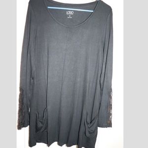 Black Lace 2 Pocket Blouse